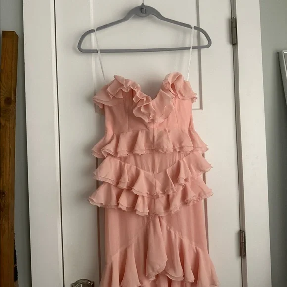 open lace back dress Influencer Baddie Michael Costello x Revolve Violet Gown in Pink Size Xs main image 1